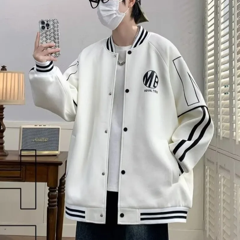 Men\'s Oversized Hooded Pockets Cargo Jacket Men\'s Clothing Autumn Winter Japanese Fashion Loose Male Coat Hooded Baseball Jersey