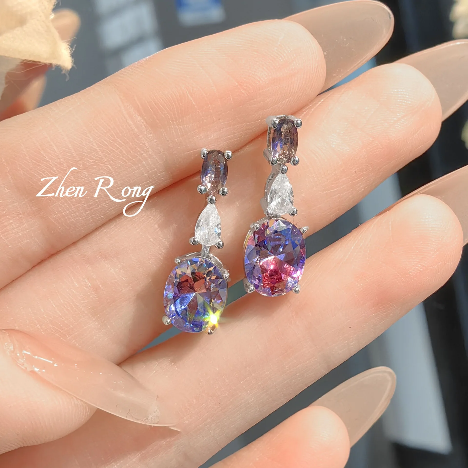 Luxurious Crystal AAA Zircon Necklace, Earrings & Open Ring Set, Women's Engagement