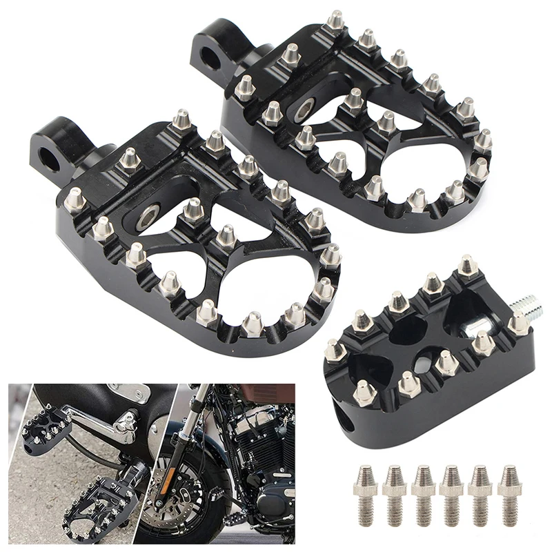 

Blacck Motorcycle Foot Pegs Gear Shift Brake Pedals Toe Shifter Peg For Harley Dyna Fatboy Sportster 883 Street Bob Bobber Chopp