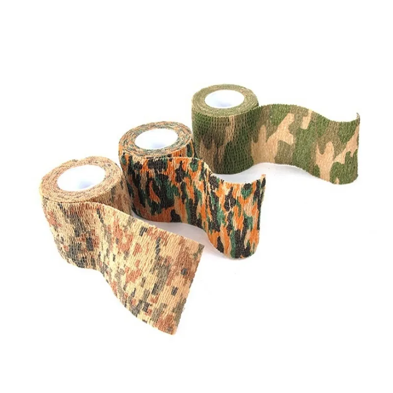5cmx4.5m Forest Camouflage Self Adhesive Non Woven Bandage Camping Hunting Cohesive Camo Tape