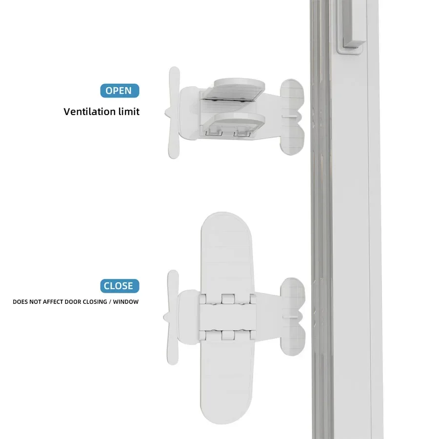 

Childproof Safety Window Latch for Doors and Windows No Drilling Required Anti-Jamming Sliding & Pulling Stopper
