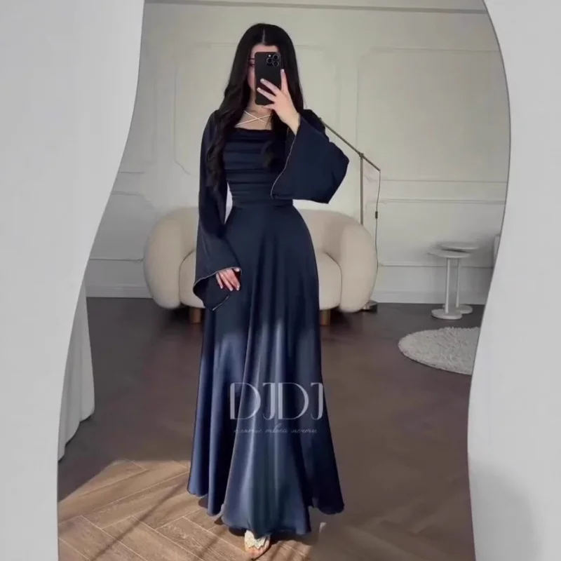 

2025Summer new style retro elegant temperament long-sleeve long dress with waist-cinching for women
