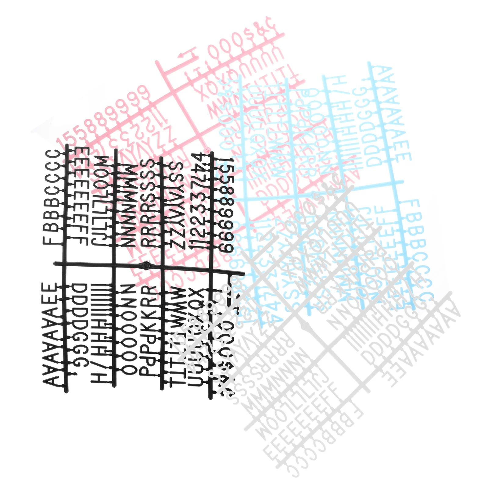 

580Pcs Plastic Letter Board Set Changeable Message Board for Home Decor 4 Colors White Sky Black 4 Sheets Bag