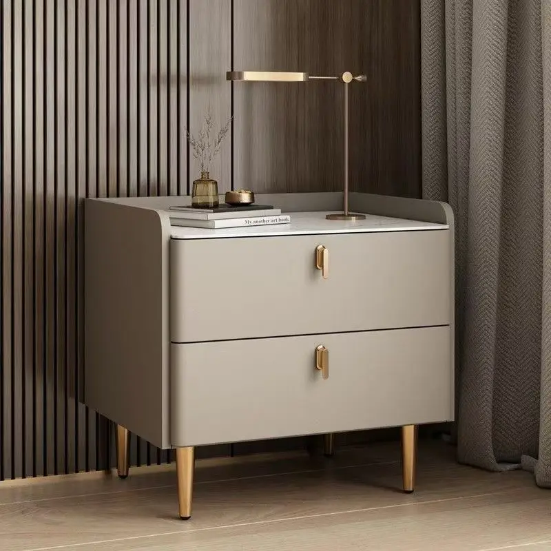 

Modern Luxury Solid Wood Nightstand, Marble-Top Bedside Cabinet with Large Storage for Bedroompromote sales