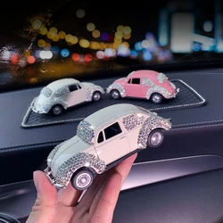 Luxury Rhinestone Car Dashboard Ornaments Diamond Lovely Small Vehicle Model Ornaments Bling Auto Interior Accessories for Women