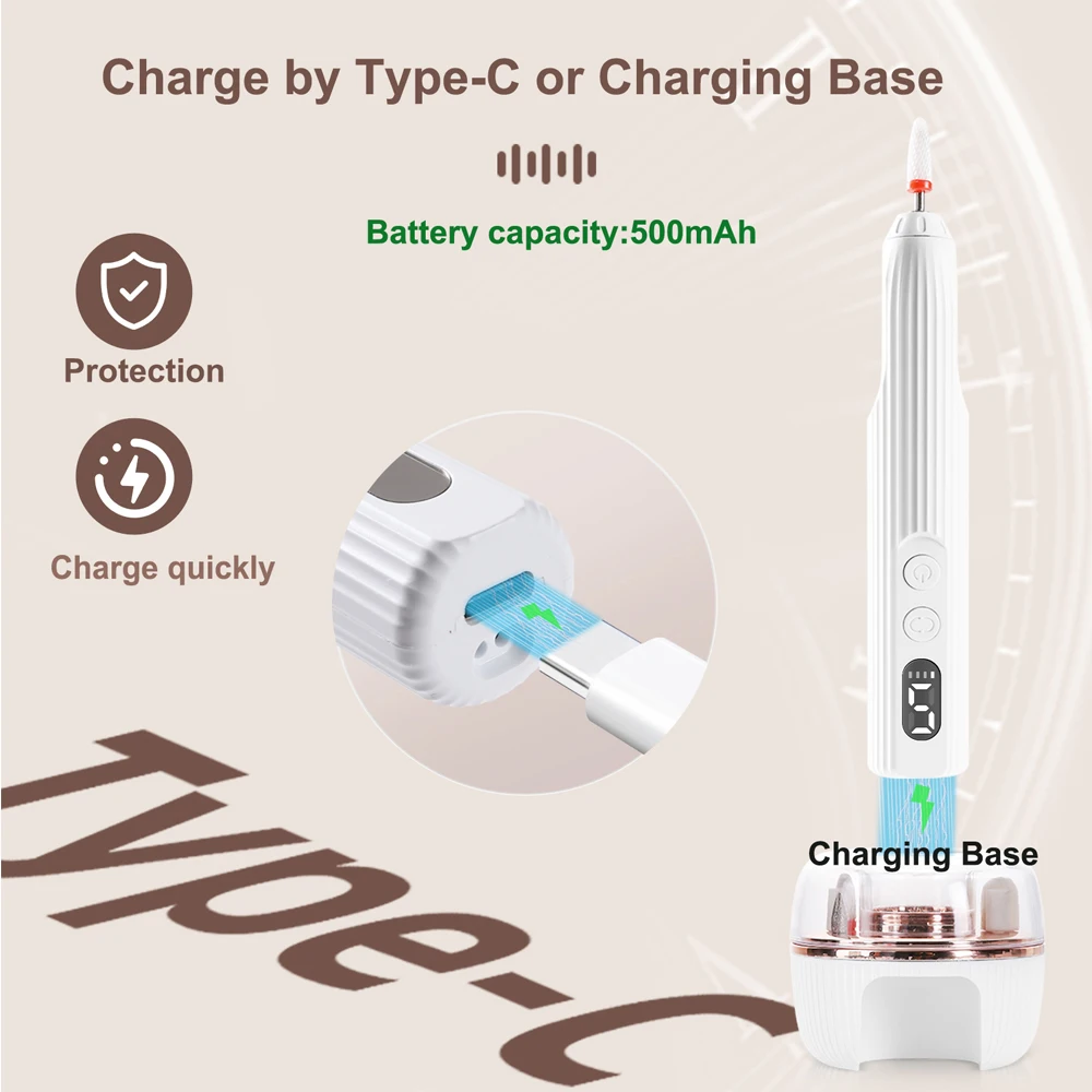 ワイヤレス電動ネイルファイルとUV LEDネイルランプ、ネイルドリルマシン、研磨・トリミング・ポリッシュ、マニキュア・ペディキュアセット