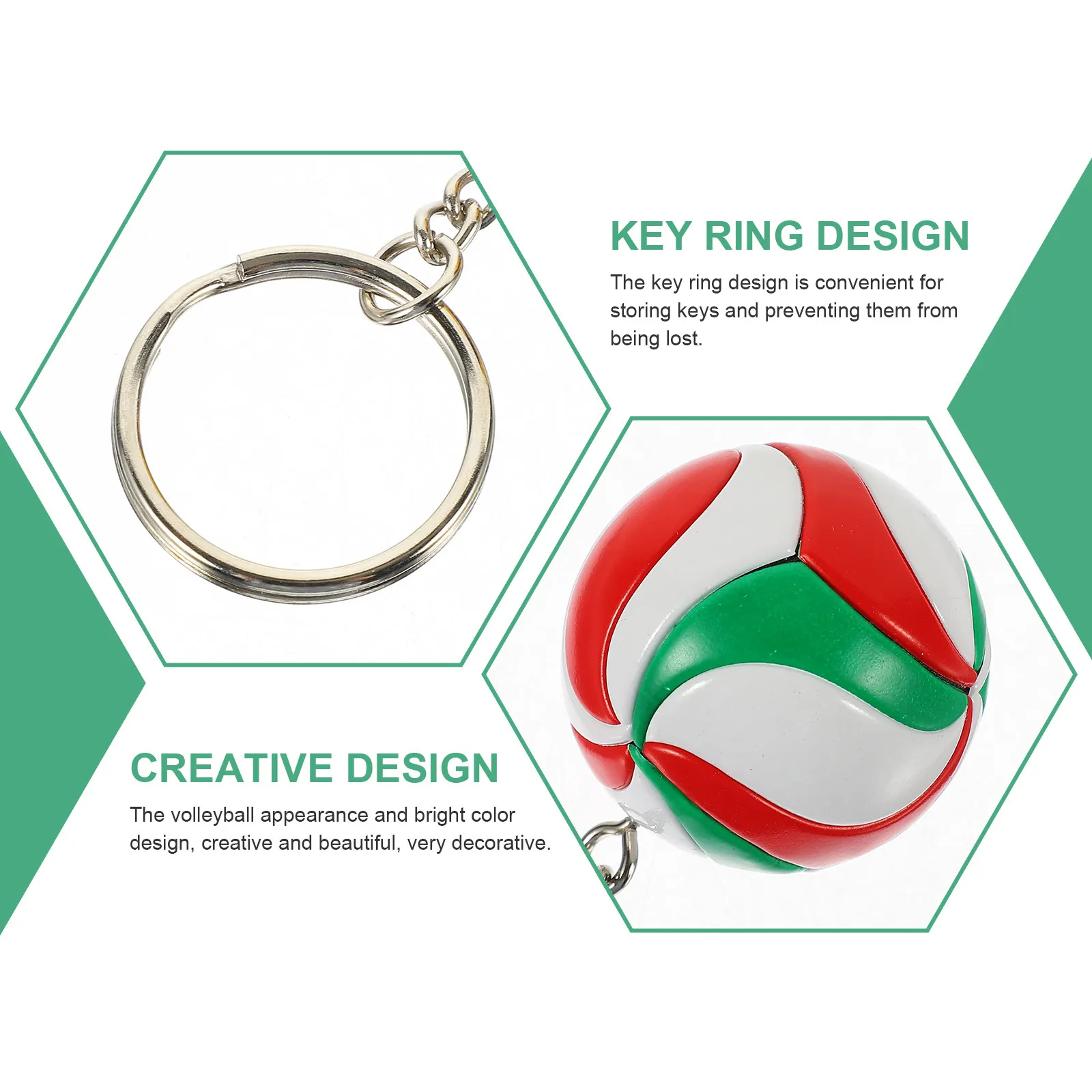 2pcs Volleyball Keychains – Compact Multi-Function Decorative Pendant for Keys, Backpacks & Gifts
