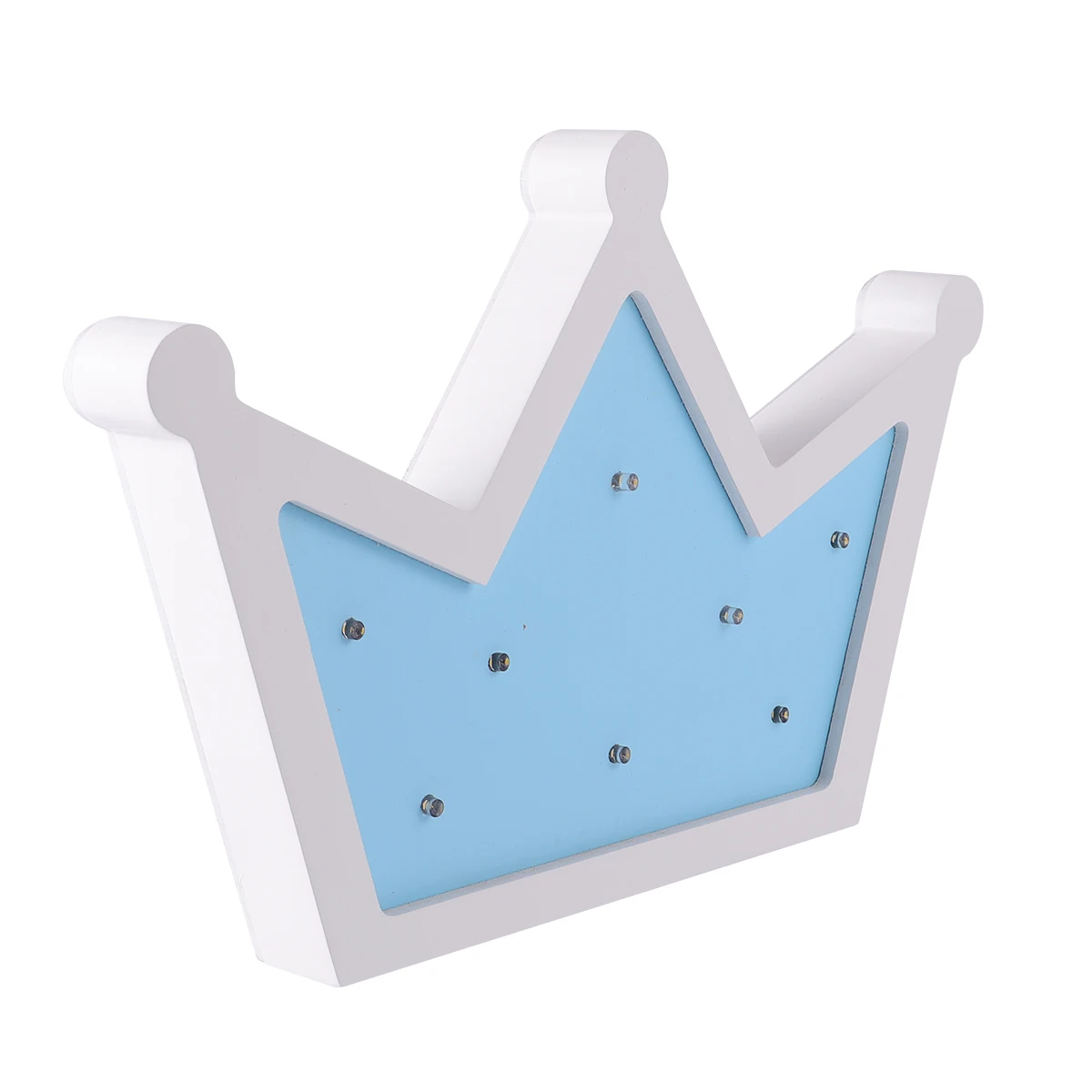 

1pc Wood Led Crown Shape Night Light Wall Decorative Bedroom Party Banquet Decoration Blue Easy Install Durable