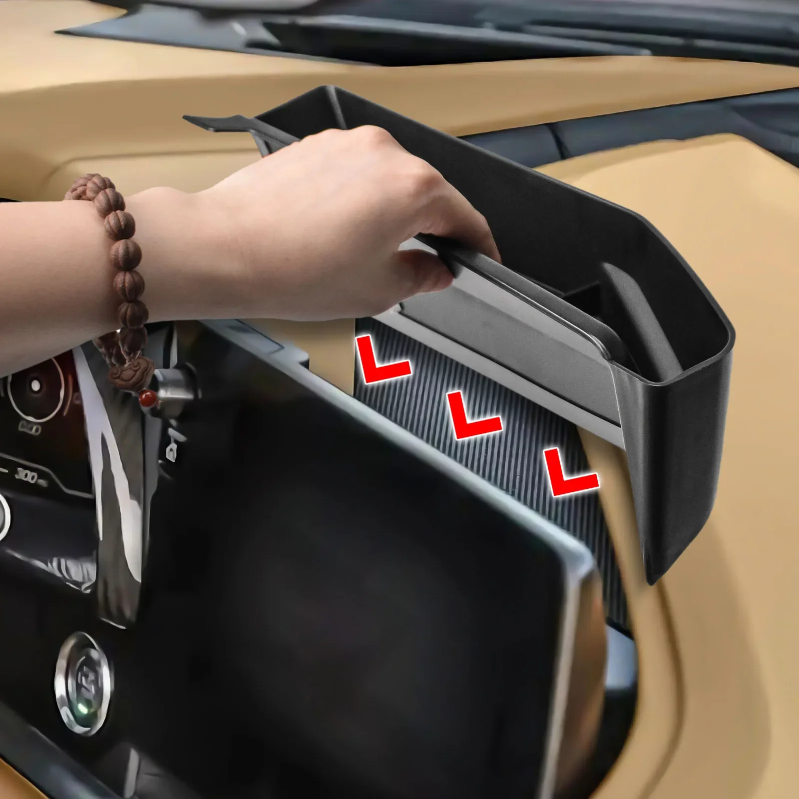 

Задний лоток для хранения навигационного экрана центральной консоли для Chevrolet Corvette C8 2020-2025, внутренняя организация хранения приборной панели