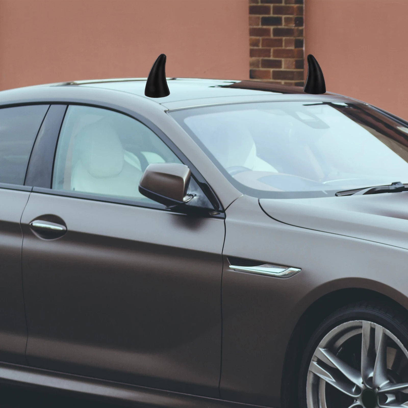 

1Pair 3D Devil Horns Stickers Car Roof Bumper Decor Halloween Accessories Anti-Compression Sturdy Quick Find Parking