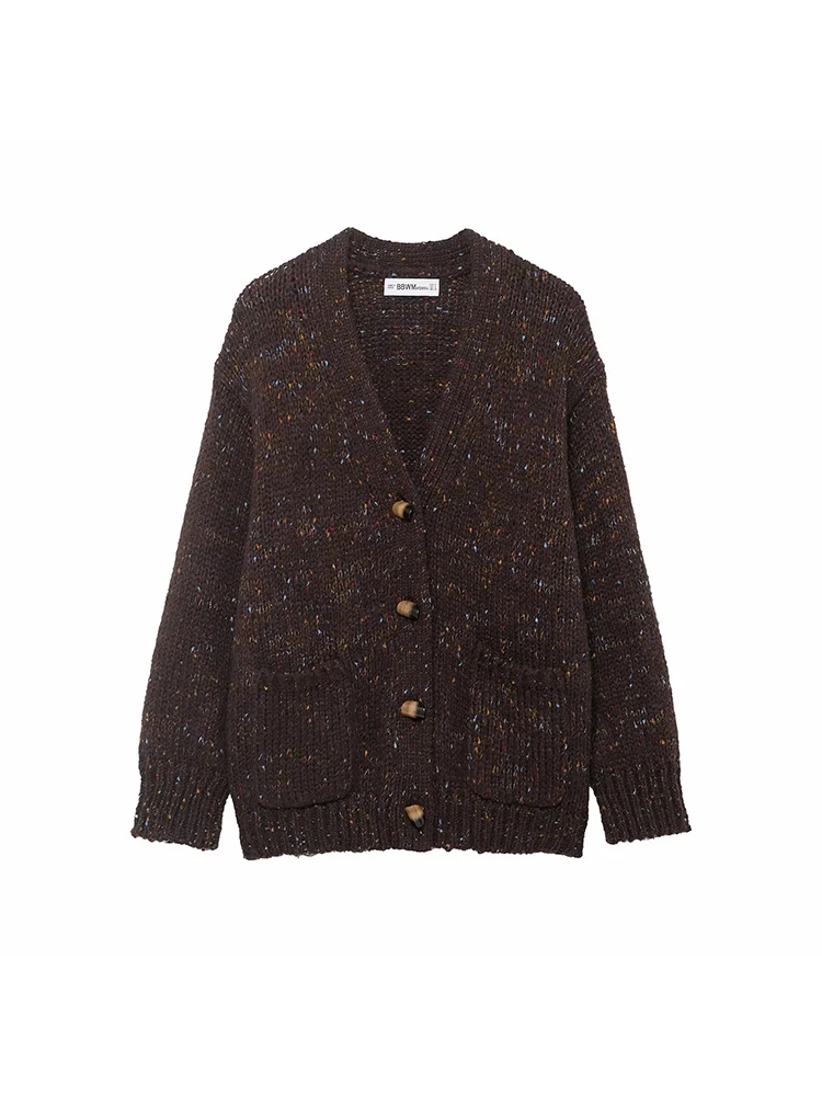 

Women New Loose Knitted Cardigan Single Breasted V-Neck Loose Sweater Coat Autumn And Winter Streetwear