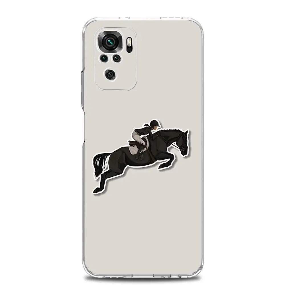 Galloping Horse Girl Drawing Phone Case For Xiaomi Redmi Note 13 12 5G 9S 9 8 10 11 Pro Plus 4G 9T 13C 12C10C 9C 9A 7 Pro Cover