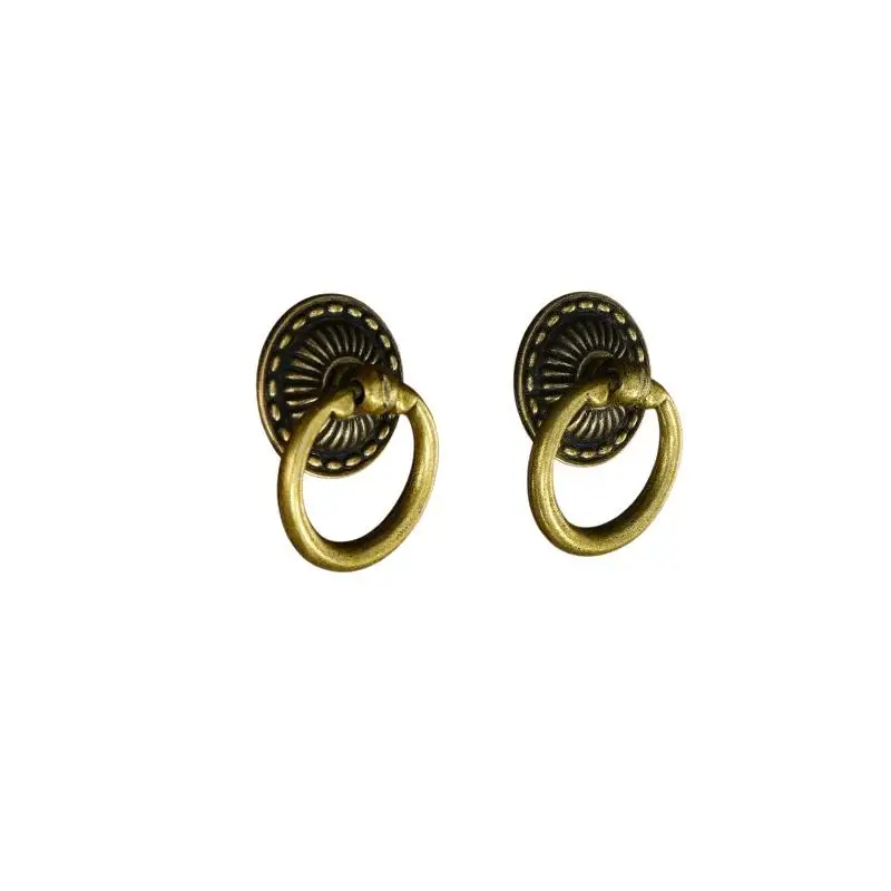 Vintage Zinc Alloy Drawer Ring Pulls Multiple Retro Styles Sturdy Construction Perfect For Cabinet Dresser Wardrobe Home Decor