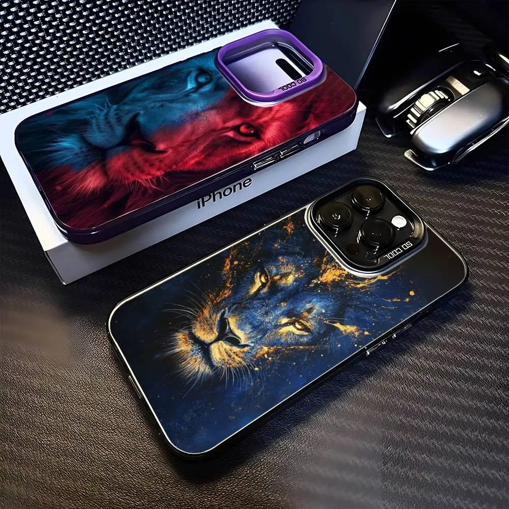 

Majestic Lion Phone Case For iPhone 16,15,14,13,12,11,Mini,Pro,MAX Purple Matte Shockproof Cover