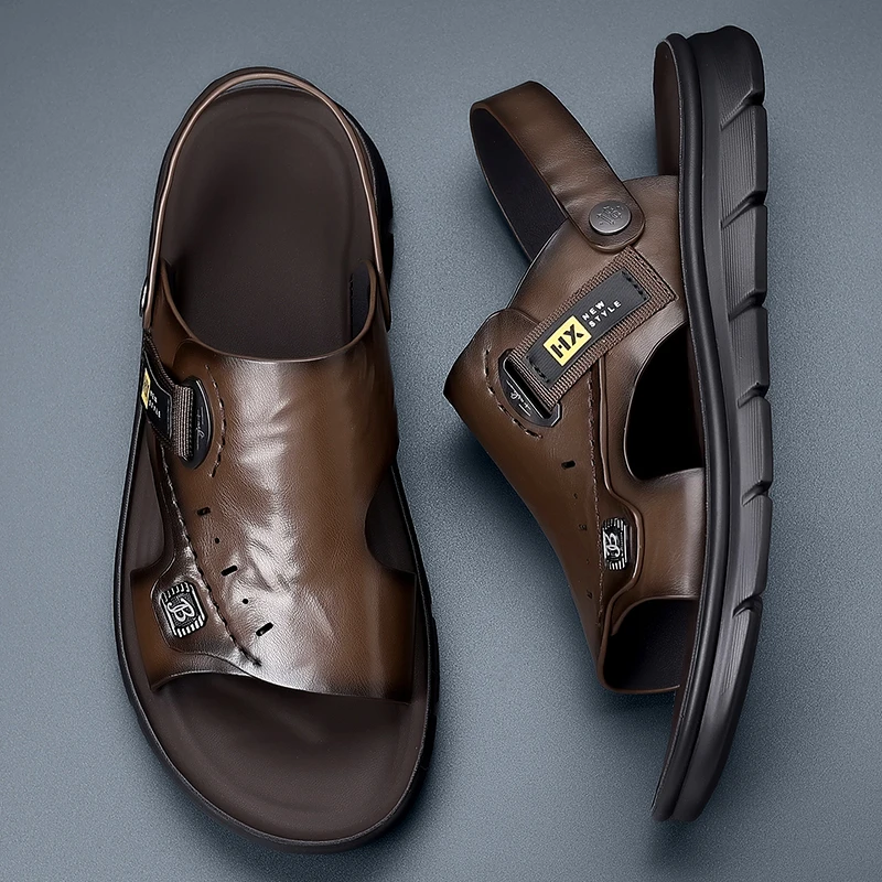 

Business Casual Men Beach Sandals Trendy Non-slip Breathable Summer Outdoor Slip On Beach Slippers Daily Footwear