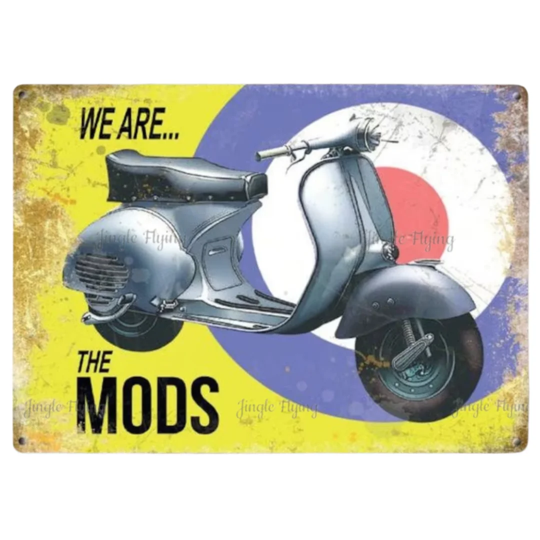 Vespa Tinplate We Are The Mods Scooter Boys Mod Culture Lambretta Fsdva Metal Sign Nostalgic Art