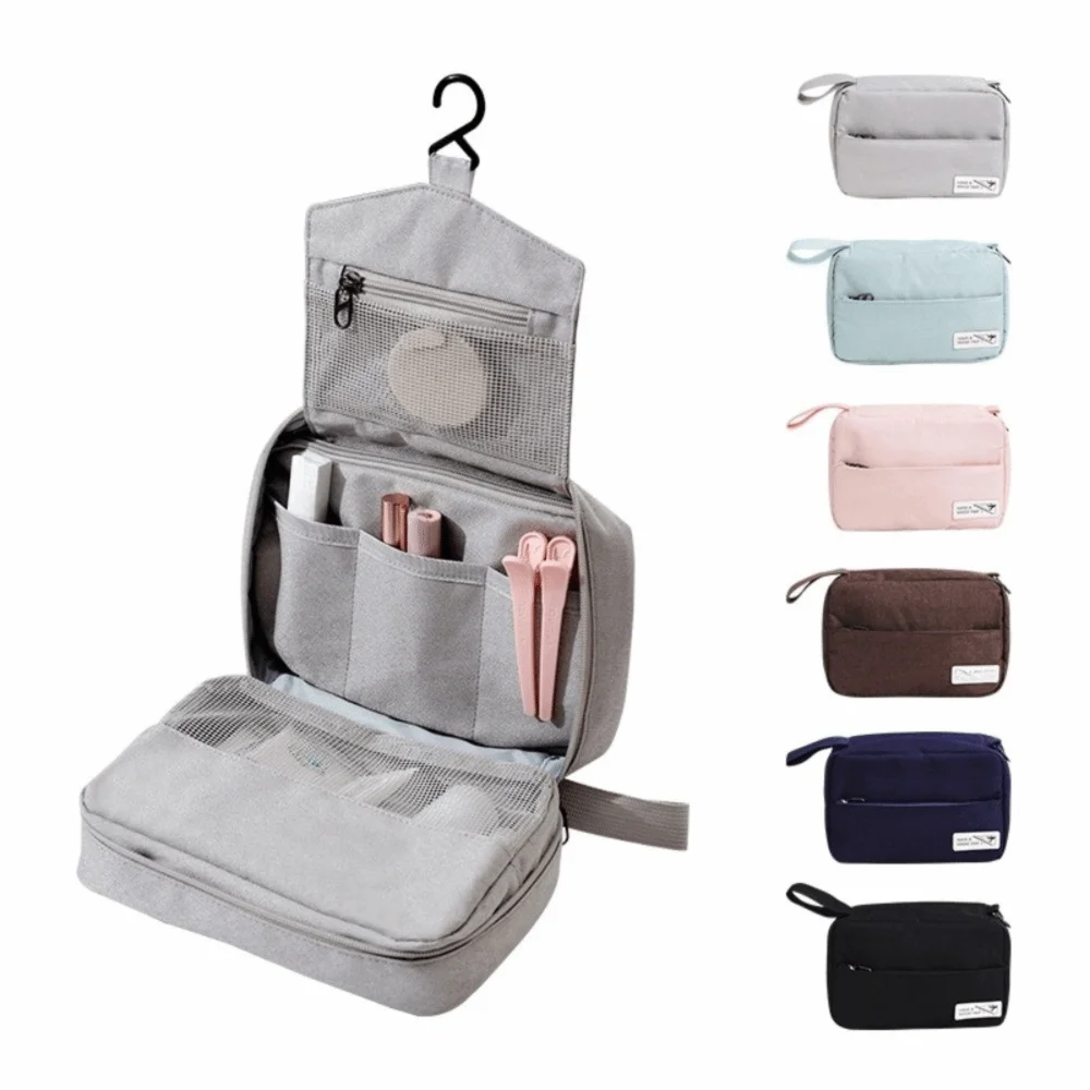 Bolsa cosmética suspensa de grande capacidade com gancho multifuncional bolsa de higiene pessoal para viagem armazenamento de cuidados com a pele bolsa de lavagem com gancho à prova d'água