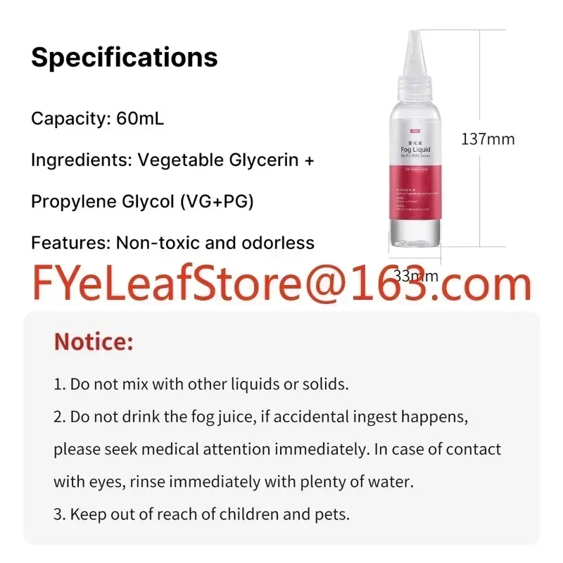Nebulizer Fluid Movie Shooting Short Video Live Stage Bar R002 Ulanzi 60ML Liquid for FM01 Portable Fog Machine