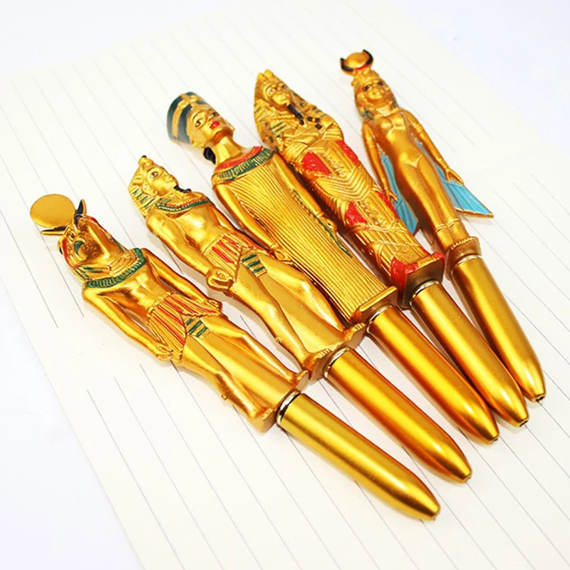 1PC Novelty Creative Egyptian Pharaoh Blue Ink Ballpoint Pen Hot Stamping Mummy Writing Ballpoint Pen 2023 New Year Gifts