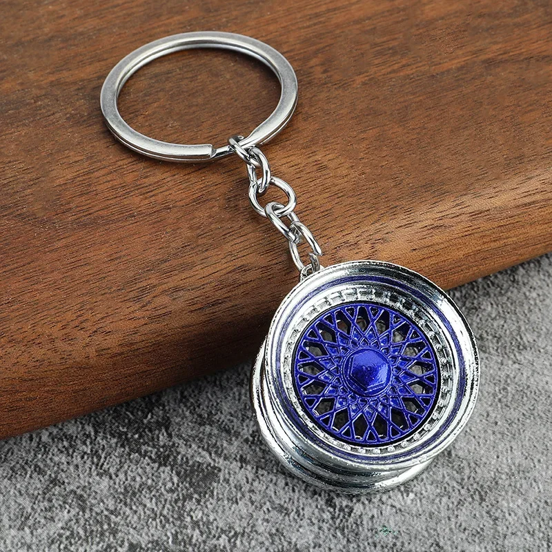 JDM Hot Wheel Rim Keychain 3D Keyring Creative Accessories Racing Wheels Auto Part Model Key Chains for Car Lovers Pendant Gift