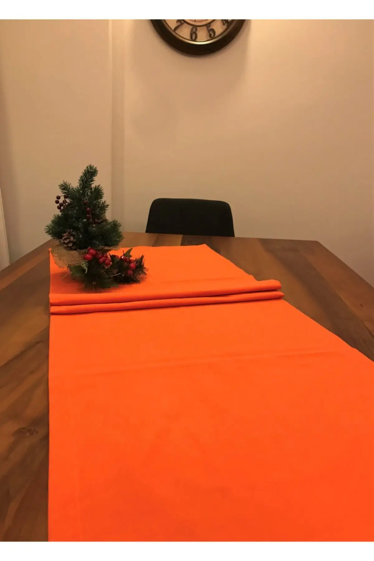 Orange Runner Tablecloth. Kitchen, Table Accessory, Plate Base, Dining Room