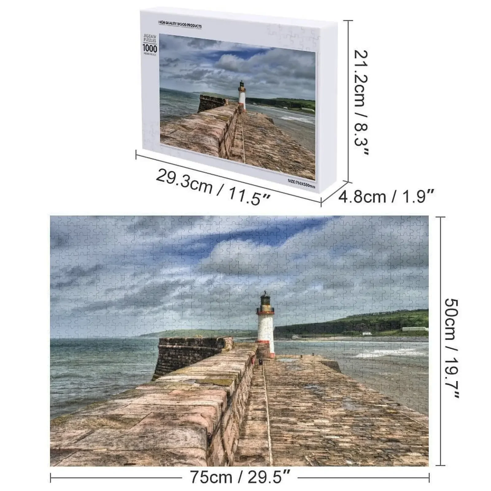 Układanka Whitehaven Lighthouse Spersonalizowana układanka z drewnianym dekorem Obrazy Gra Puzzle dla dzieci