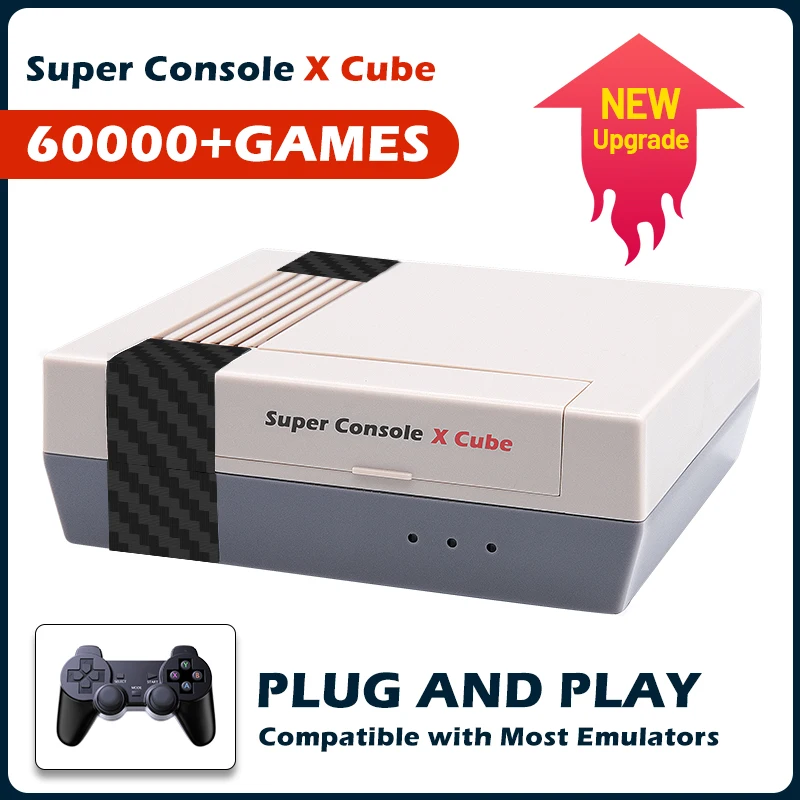 Retro Video Game Consoles Super Console X Cube For DC/Arcade/Mame TV BOX Game Players With 60000 Classic Games 4K HD Display