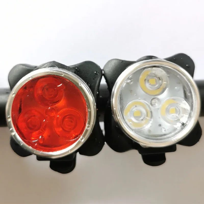 Rechargeable Bike Light Set Super Bright Front Headlight and Rear LED Bicycle Light 650mah 4 Light Mode Options