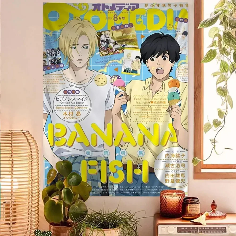 Anime BANANA FISH Tapestry Art Printing Japanese Wall Tapestry Anime Wall Hanging Home Decor