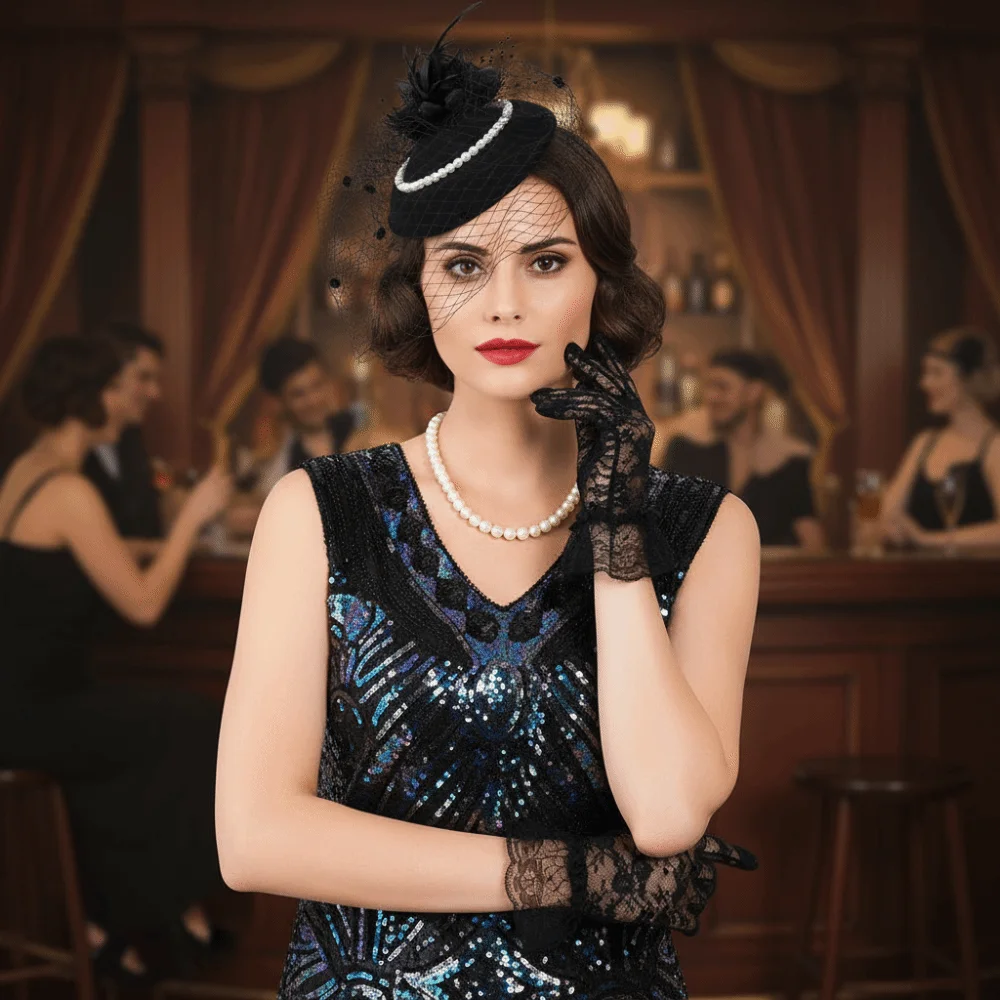 

Изысканная сетчатая повязка на голову в стиле ретро с перьями, элегантная винтажная шляпа-волшебница, головной убор, повязка для волос, головной убор невесты, сценическое выступление