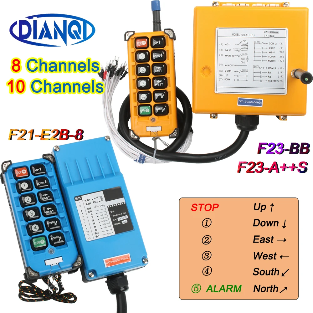 

F23-BB F23-A+++S F21-E2B-8 Industrial Wireless remote controller speed control Hoist Radio Control Crane Lift Crane switch24V12V