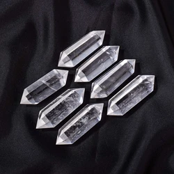 1pc Natural Crystal Clear Quartz Double Pointed Pillar DIY Jewellery Making Feng Shui Ornament