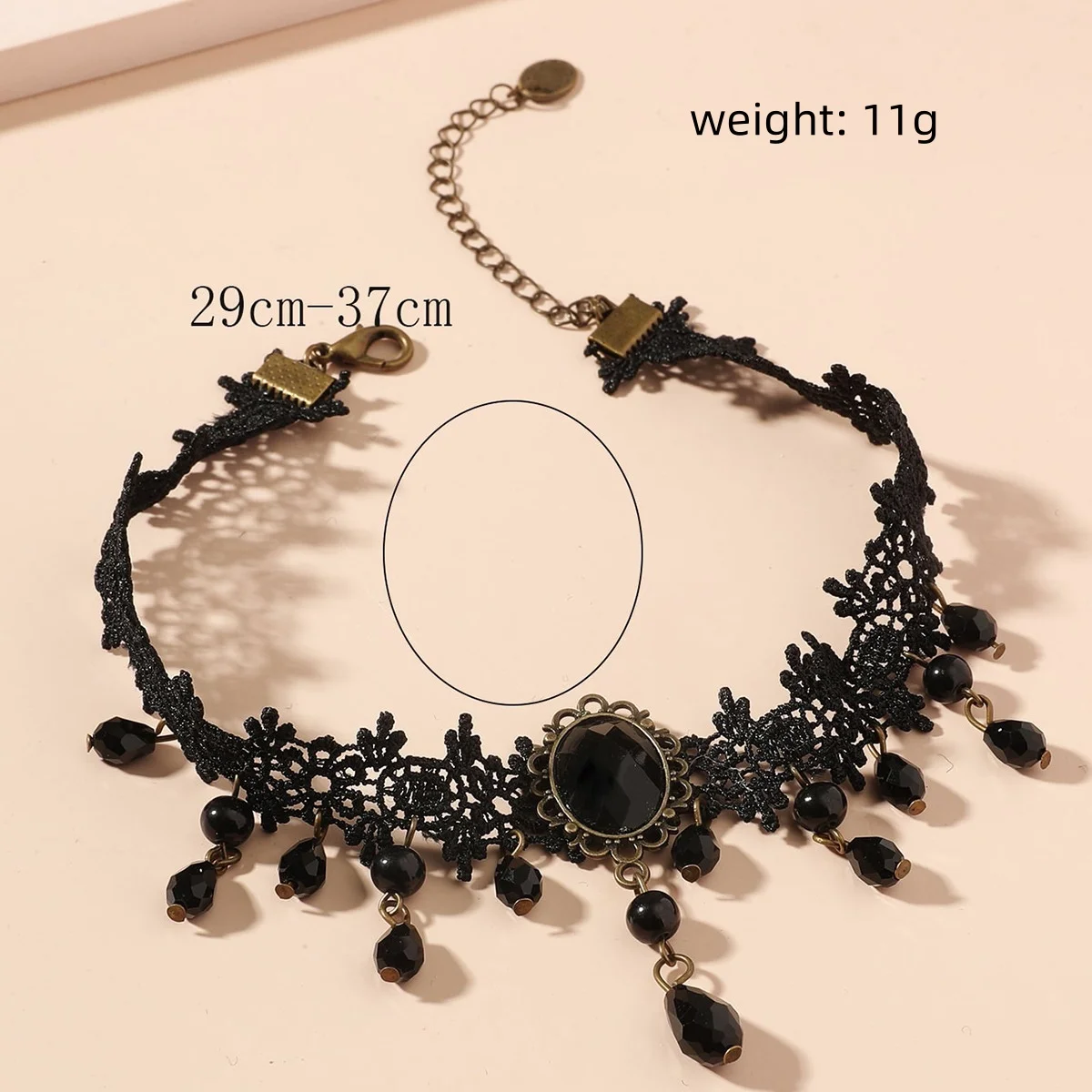 Vintag Classic Gothic Lace Choker for Women Black Imitation Crystal Pendant Charm Choker Necklaces Boho Christmas Gifts image 6