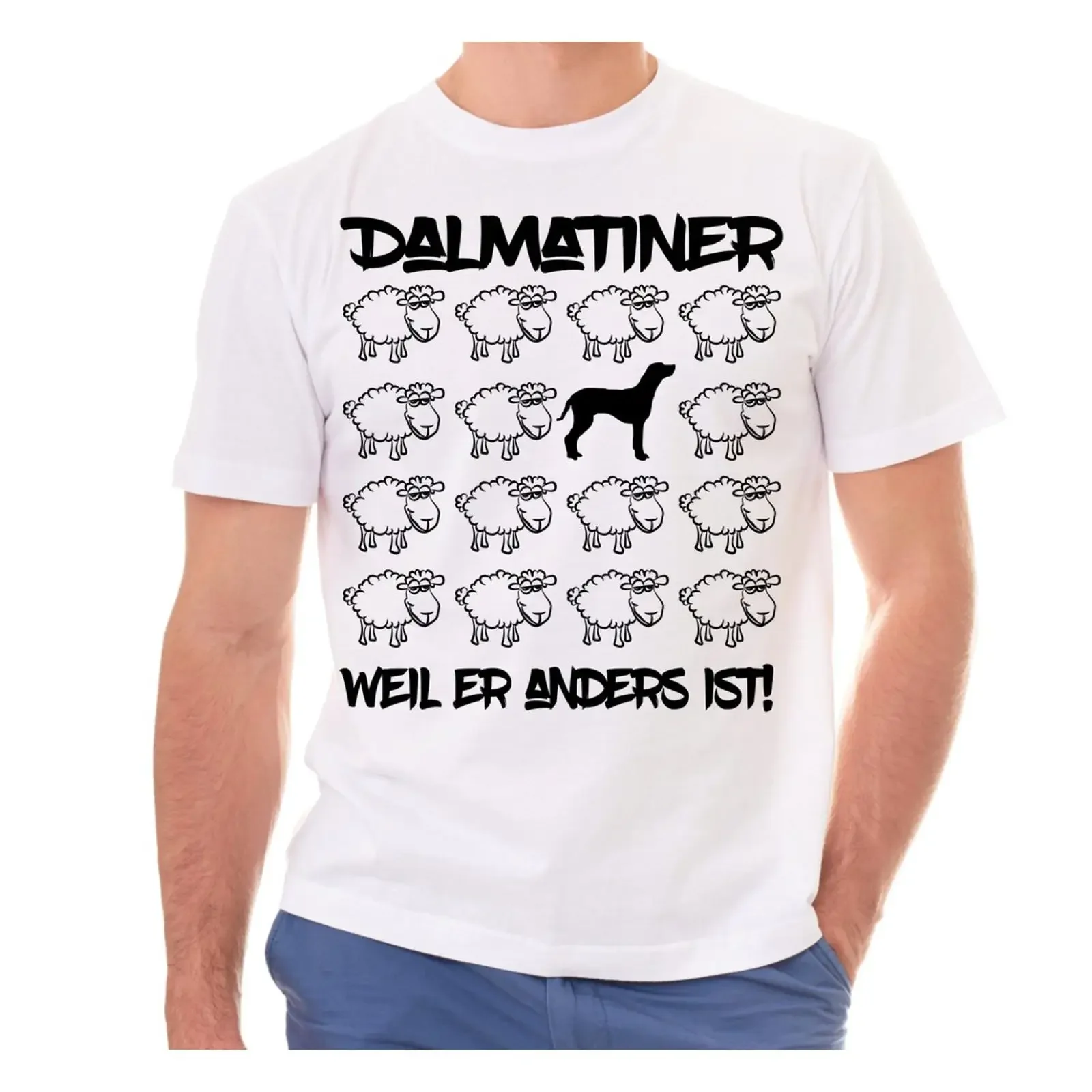 Футболка BLACK SHEEP DALMATINER Punkte Hund Hunde Fun Men, черная, с принтом овцы и далматинца, винтажная, с эффектом потертости, уличная одежда, повседневная, eBay.