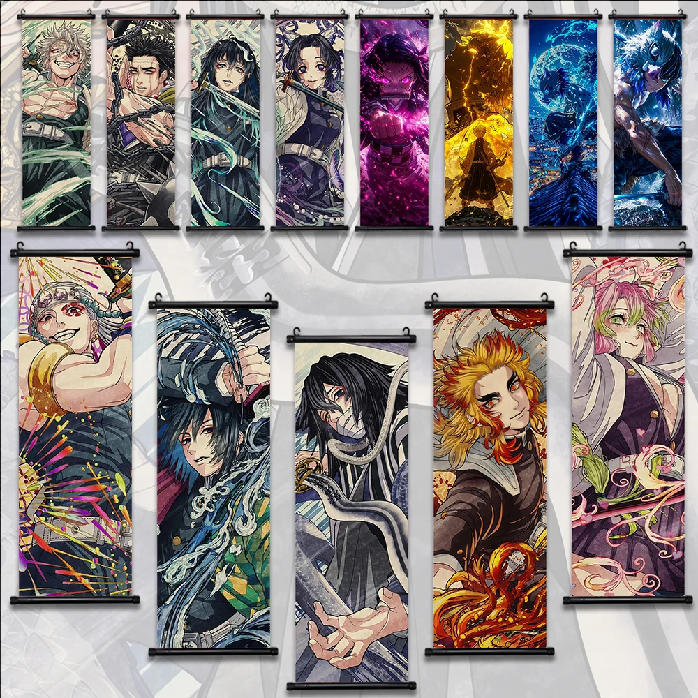 

Demon Slayer Wallpaper Comic Poster Wall Artwork Print Anime Hanging Scroll Hashira Home Decoration Art Canvas Painting Kid Gift
