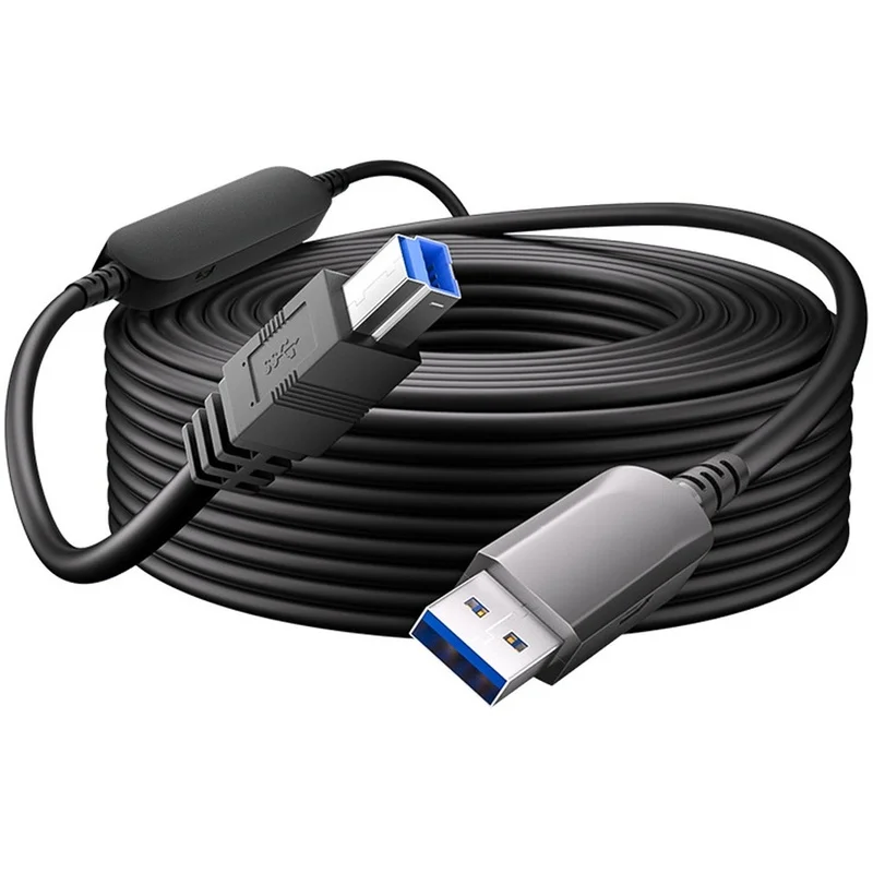 Super Sale USB3.2 A to B Extension Cable Active Optical USB 10Gbps Fiber Optic Type A Male to Type B Male USB Cord USB Date Cabl
