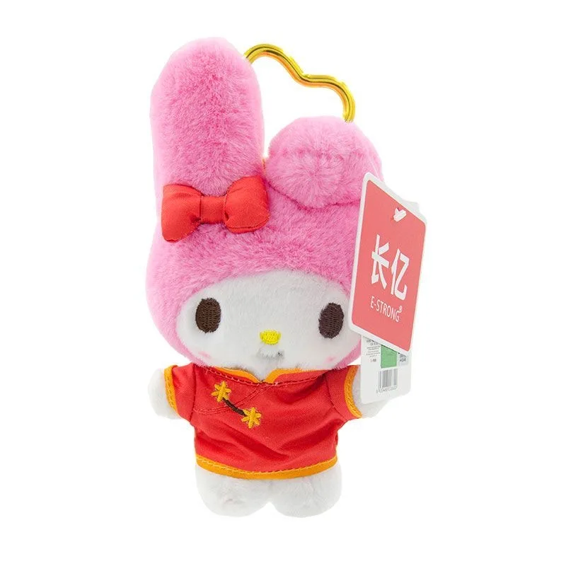 Produced By E-Strong Hello Kitty Melody New Year's Traditional Chinese Garments Plush Keychain Backpack Decorative Pendant Gifts