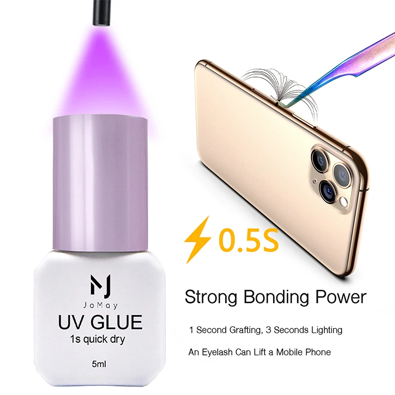 JOMAY New UV Glue for Eyelash Extension 0.5s Dry Lash Glue Low Odor Eyelashes Glue Waterproof Lash Extension Supplies