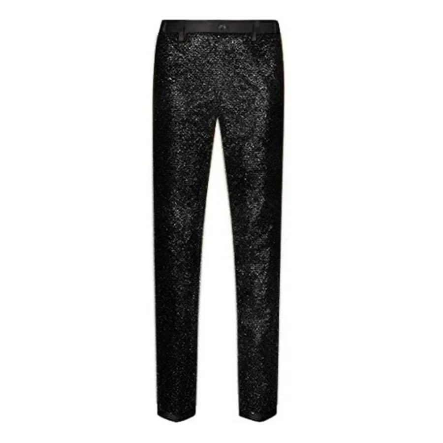 New 2026 Men's Sequin Glitter Suit Pants Fashion Slim Fit Straight Dress Trousers Party Stage Performance Costumes Pants for Men