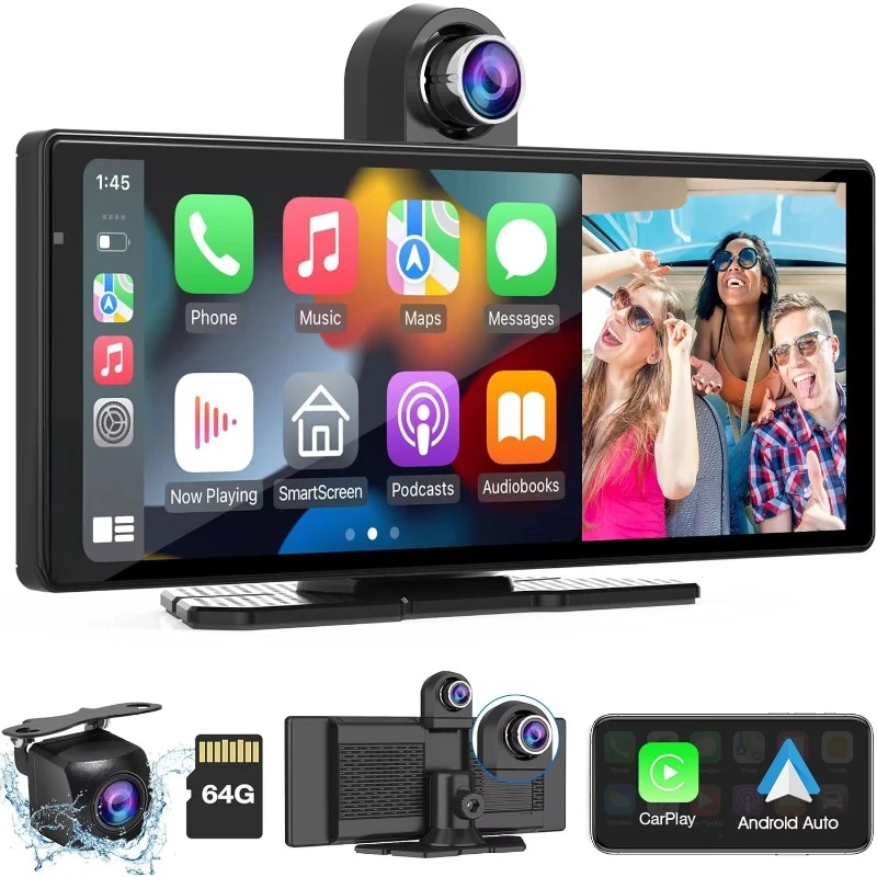 [2024]  W903 Wireless  4K Front & 1080P Rear Camera, Loop Recording, Bluetooth Audio, Mirror Link, GPS, Siri