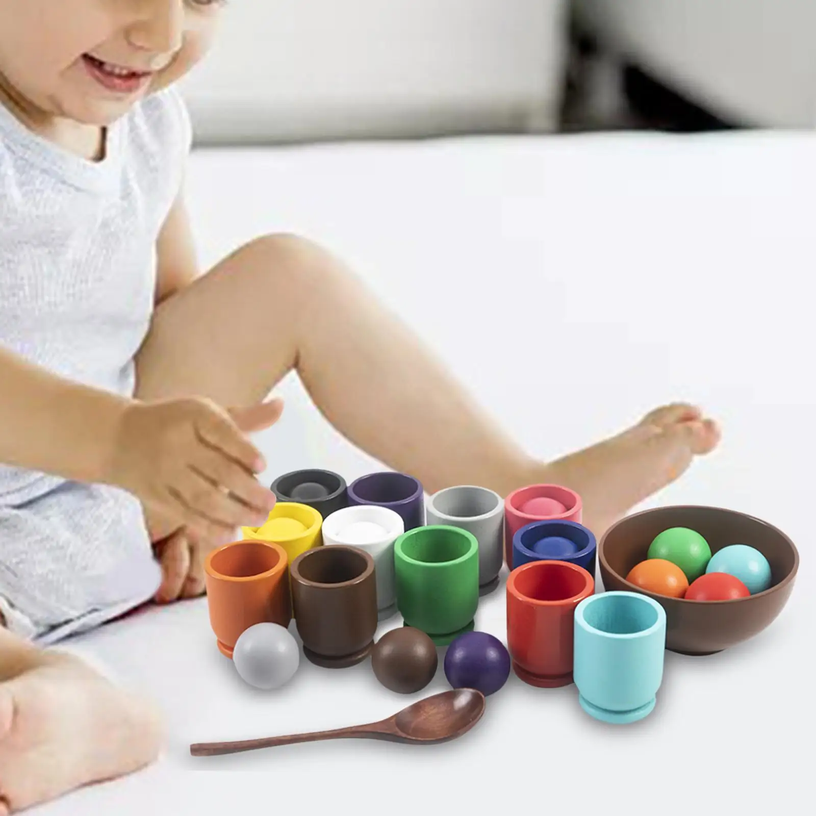 Kids Counting Ball Toy Early with 1, 12 Cups And Bowl Game for Toddlers Boy Girl