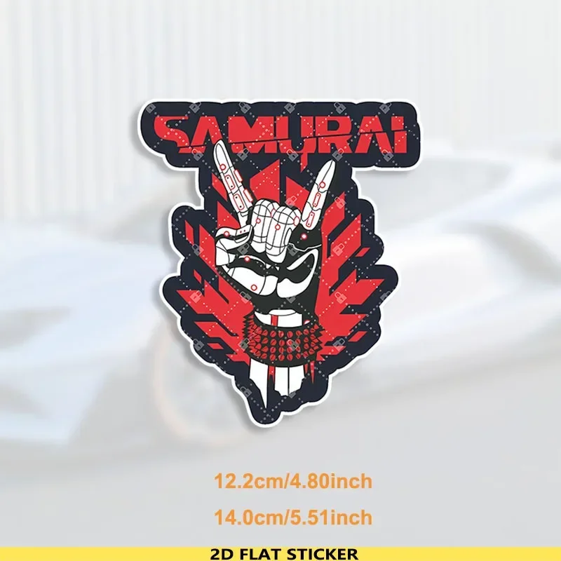 1개 독특한 사무라이 록 아이덴티티 데칼 - 전통과 록 스타일을 결합한 방수 비닐 스티커 (자동차, 노트북, 가젯용)