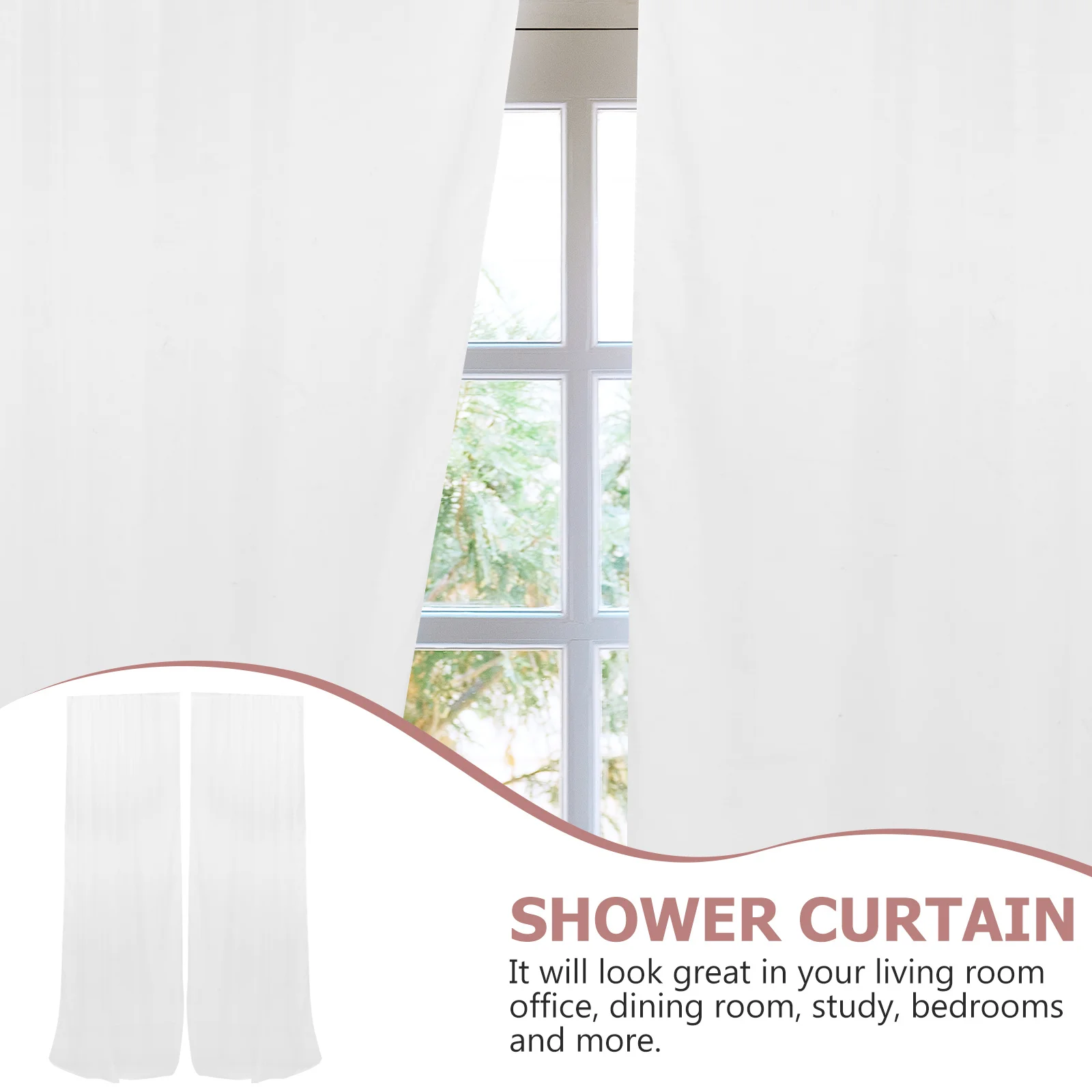 2 قطعة ستائر نافذة شبه شفافة بيضاء ستائر شفافة لغرفة المعيشة وغرفة النوم والمكتب ستائر زخرفية طويلة ستارة نافذة بيضاء