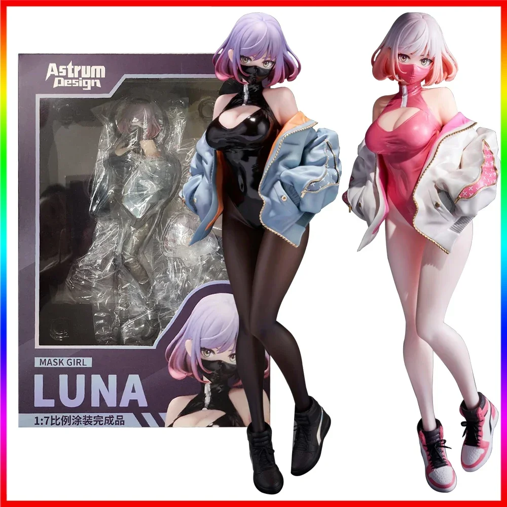 

23cm Masked Girl Luna Anime Figure PVC Statue Manga Collectible Model Biya Painter Original Character Action Figure Birthday