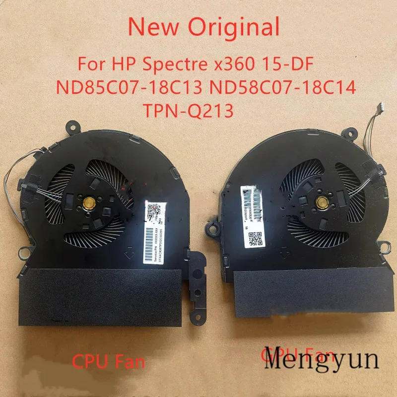 New Original Laptop CPUGPU Cooling Fans For HP Spectre x360 15-DF ND85C07-18C13 ND85C07-18C14 TPN-Q213 Fan L41485-001 L41484-001