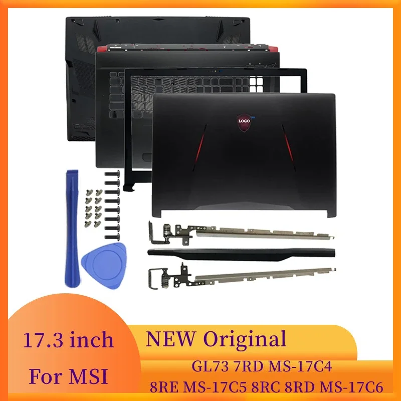 Imagem -01 - para Msi Gl73 7rd Ms17c4 8re Ms-17c5 8rc 8rd Ms-17c6 Notebook Lcd Capa Traseira Moldura Frontal Dobradiças Apoio para as Mãos Caixa Inferior para Laptops para msi gl73 7rd ms17c4 8re ms 17c5 8rc 8rd ms 17c6 notebook lcd capa traseira moldura frontal dobradicas apoio para as maos caixa inferior para laptops 01