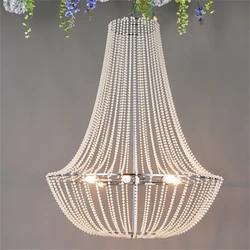 Lampadario moderno con perline di cristallo rotonde argento Lustre di ferro soggiorno cucina lampada a sospensione apparecchi di illuminazione per la decorazione della festa nuziale