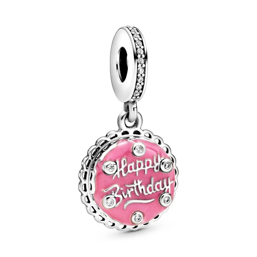 Hot Cherry Strawberry Doughnut Dangle Charm Bead DIY Jewelry forWomen Fit Original 925 Sterling Silver Bracelet Necklace