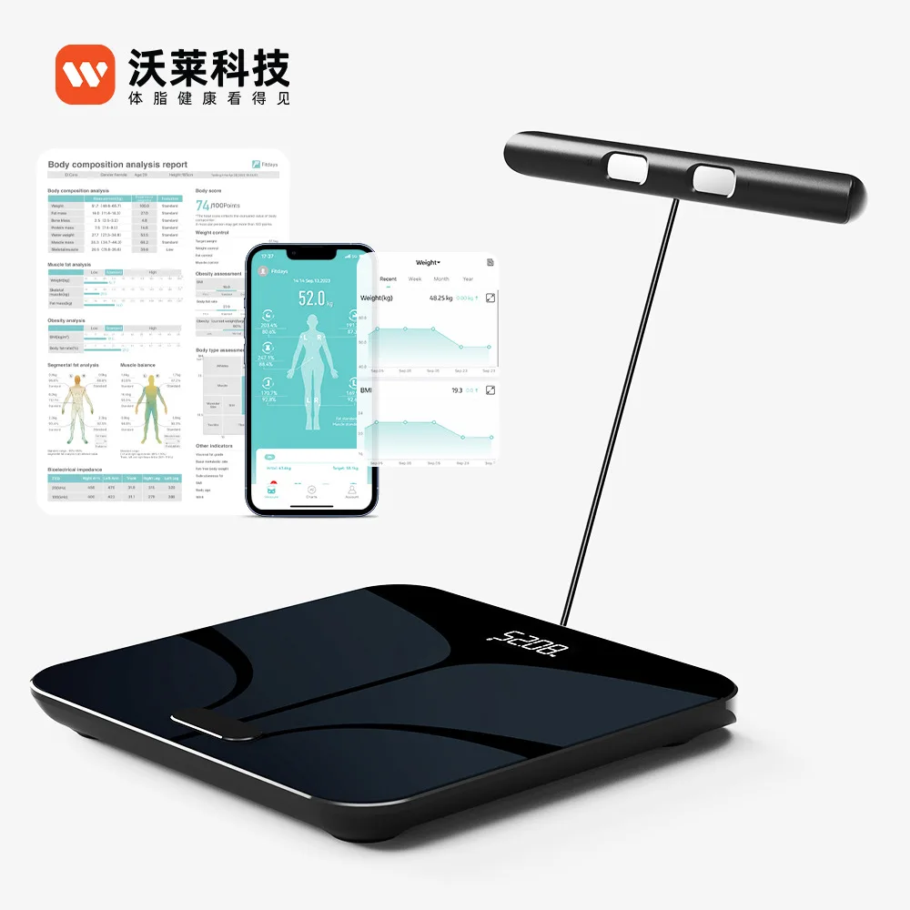 WW Professional Eight-Electrode Body Fat Scale Independent Station Intelligent APP Weight, Dual-Frequency Precision Electronic