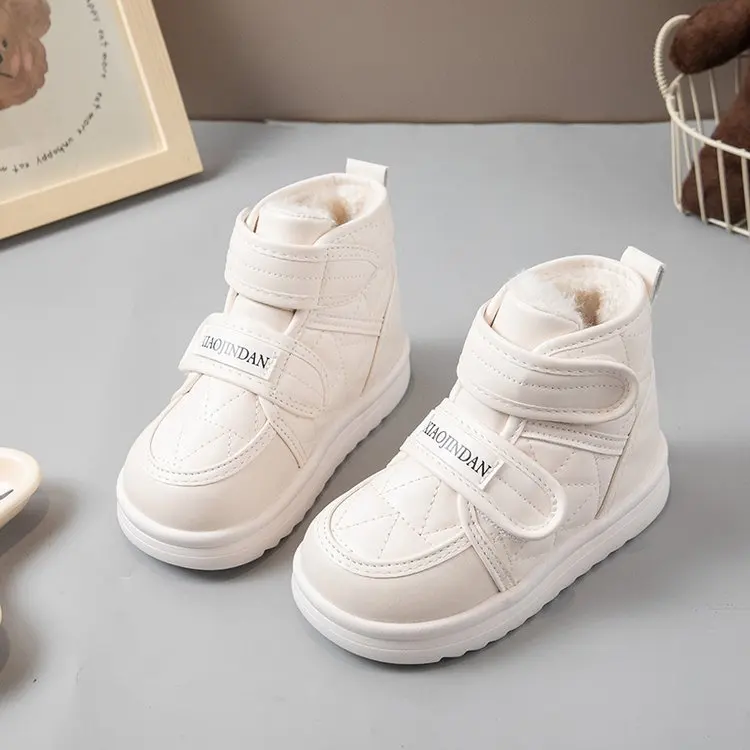 

Детская обувь, новинка 2025 года, зимние новые повседневные плюшевые толстые теплые ботинки для мальчиков, нескользящие зимние ботинки для девочек 4-15 лет, удобные